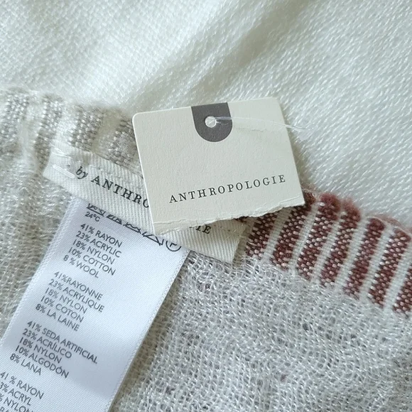 NWT Anthropologie Woven Blocked Stripe Throw Blanket - Picture 7 of 11